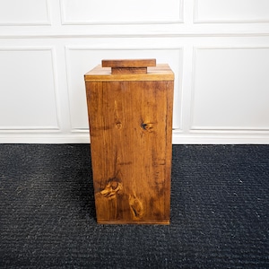 Handmade Wood Waste Bin with Lid | Trash Bin | Trash Can | Eco-Friendly Solid Wood Garbage Bin | Trash Can for Bathroom, Office, or Kitchen