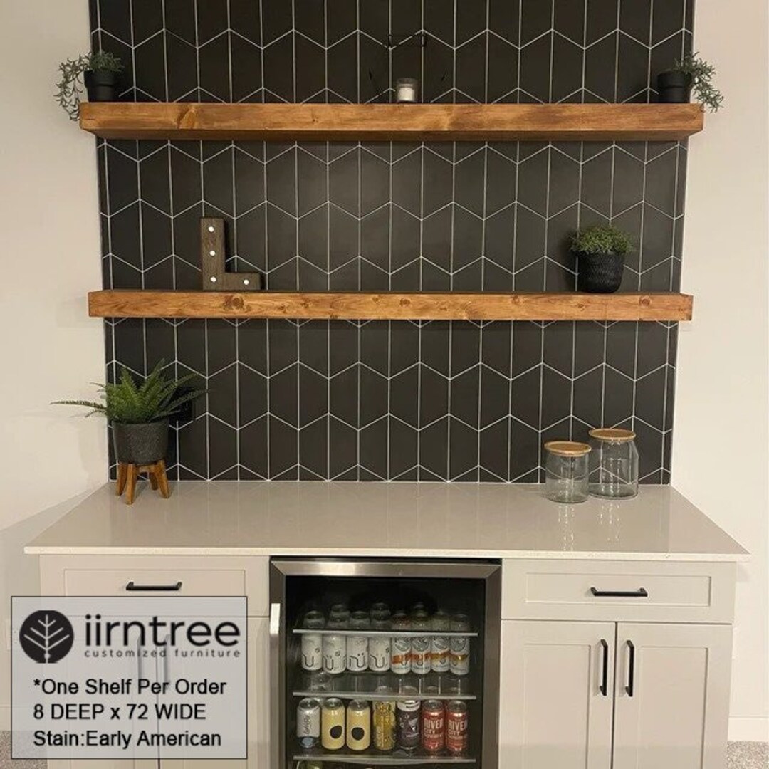 Wood Floating Shelf 3-Inches Thick 8-inch deep Rustic - Etsy España