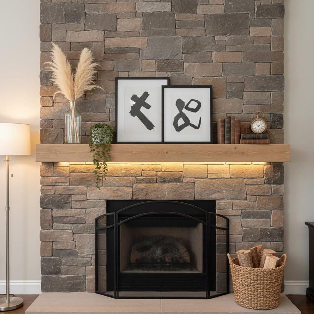 LED Light Wood Floating Shelf - 16" Deep - 3" Thick - Etsy