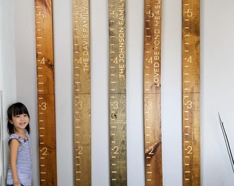 Growth Chart Ruler | Wall Ruler | Engraved Ruler | Rustic Ruler Measure 5 or 6 Feet Tall | Kids Height Ruler | Wall Decor