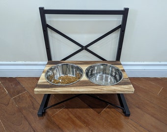 Metal Pet Bowl | Wooden Pet Bowls | Dog Bowls | Cat Bowls | Wooden Raised Pet Food Stand | Adjustable Pet Bowls | FREE SHIPPING***