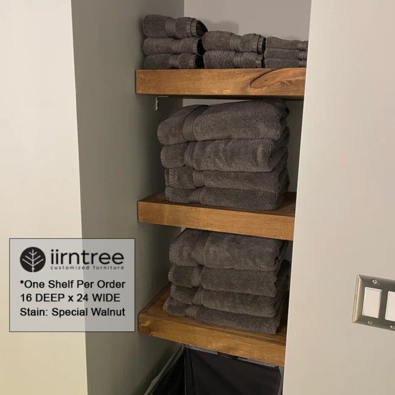 Wood Floating Shelves 16inches Deep Rustic Shelf Etsy Canada