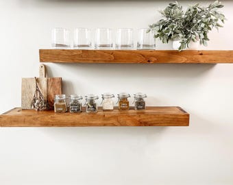 Wood Floating Shelf 3-Inches Thick | 10-inch deep | Rustic Shelf | Farmhouse Shelves | Reclaimed Wood Floating Shelf | Handmade Shelf
