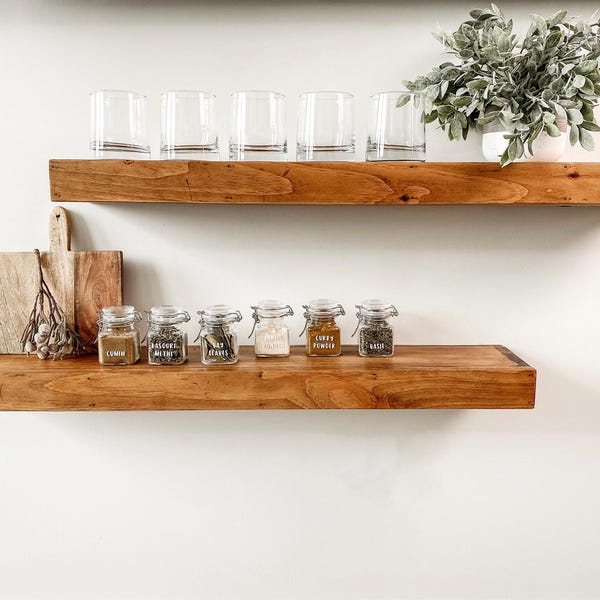 Handmade Floating Shelf - 3" Thick - 10" Deep