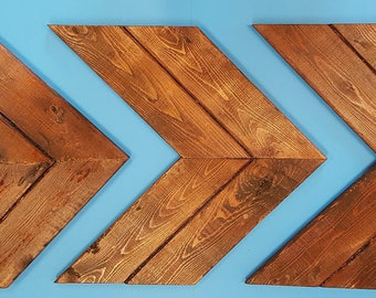 Large Wooden Arrow Chevron (SET OF 3) | Wood Arrows | Wall Art | Arrow Decor | Wood Arrow Sign | Chevron Wood Arrows | Rustic Arrow