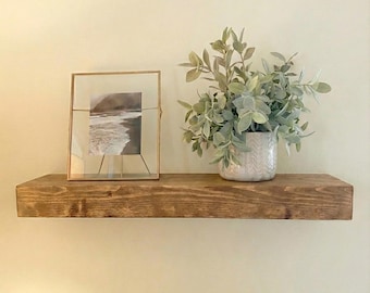 Wood Floating Shelf - 2" Thick - 12" Deep