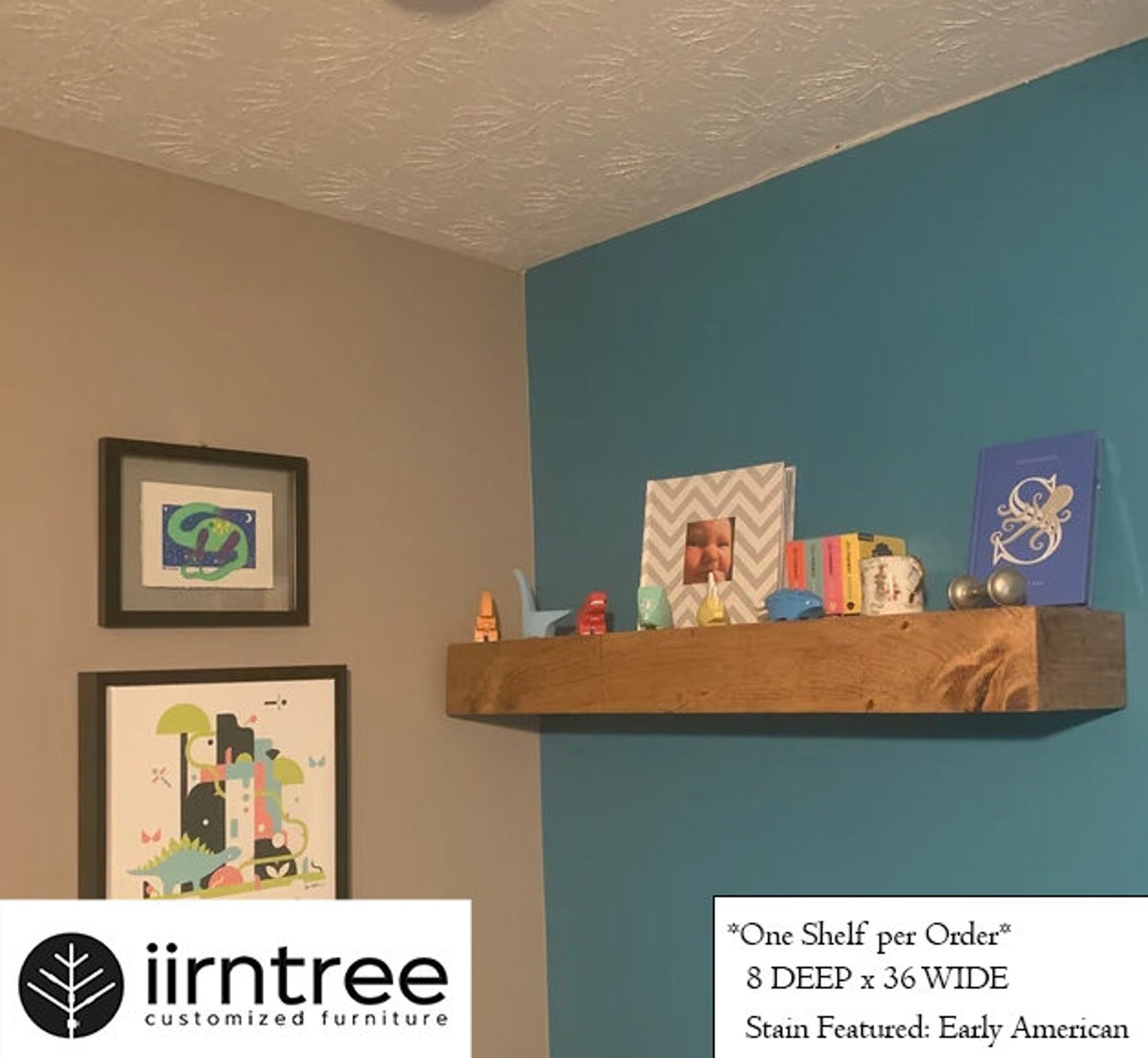FREE SHIPPING Wood Floating Shelf 8-inches Deep Rustic - Etsy