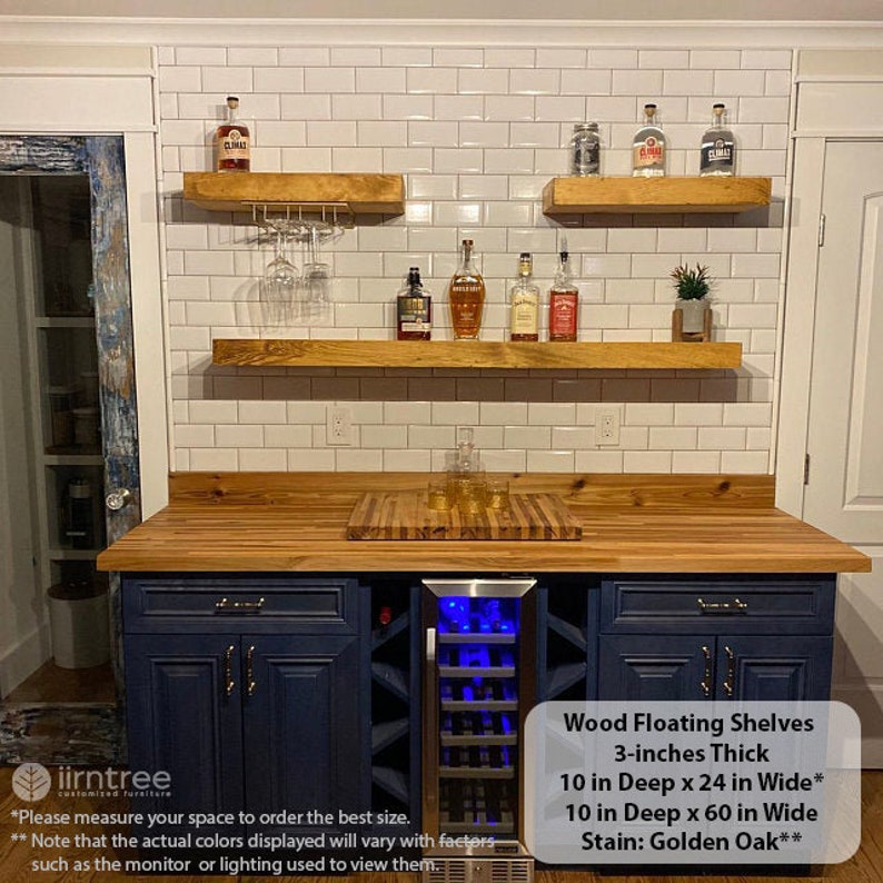 FREE SHIPPING Wood Floating Shelves 10 inch deep Rustic Etsy