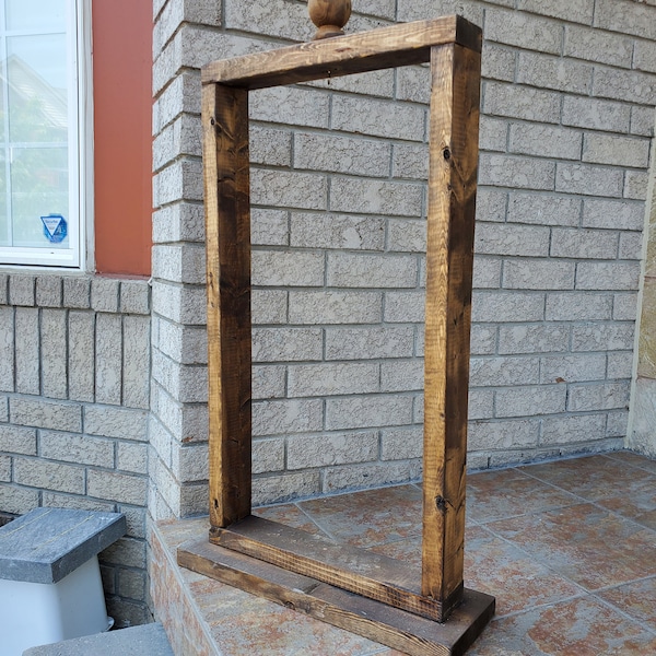 Hanging Plant Basket Wood Stand