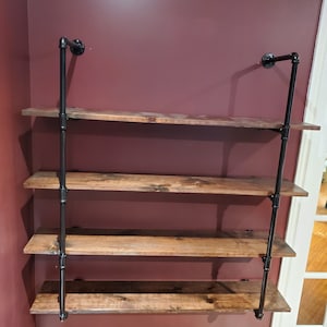 Closed Pipe Shelving Industrial Pipe Shelf Pipe Shelf Industrial Bookshelves Storage Shelf Wall Storage Wall Mounted Shelf image 8