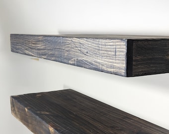 Distressed Wood Floating Shelf - 2" Thick - 8" Deep