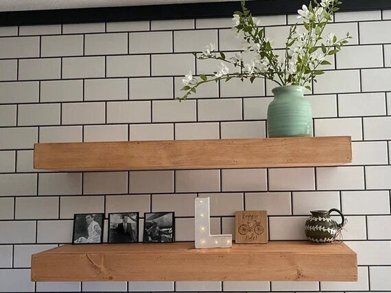 etsy floating shelves wood