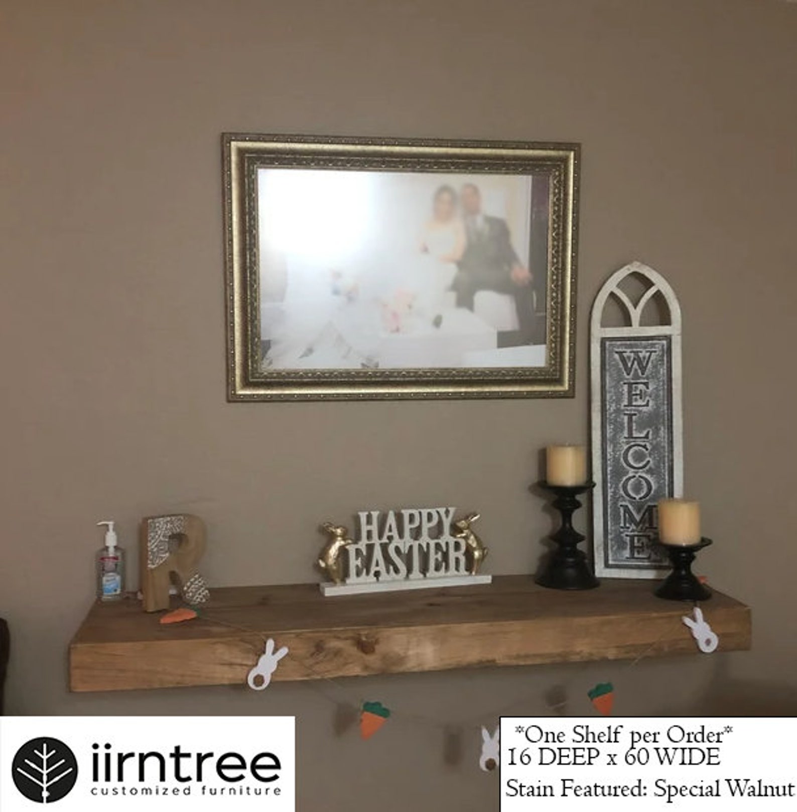 Wood Floating Shelves 16inches Deep Rustic Shelf Etsy