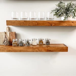 Wood Floating Shelf - 1.5" Thick - 9" Deep