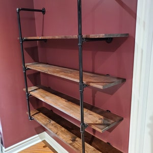 Closed Pipe Shelving Industrial Pipe Shelf Pipe Shelf Industrial Bookshelves Storage Shelf Wall Storage Wall Mounted Shelf image 6