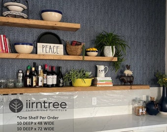 Wood Floating Shelf 10-inches Deep | Rustic Shelf| Farmhouse Shelf | Floating Shelf | Reclaimed Wood | Handmade Shelves | Wood Wall Shelf