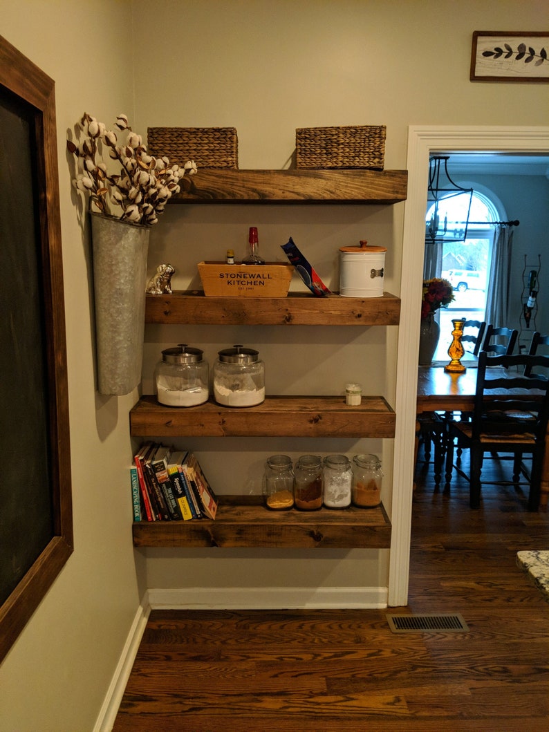 Wood Floating Shelves 10 Inches Deep Rustic Shelf Etsy