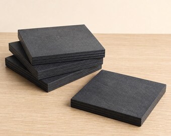 Handmade Stained Wood Drink Coasters, Square Wood Coaster - Set of Four
