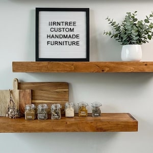 Wood Floating Shelf - 12" Deep - 3" Thick