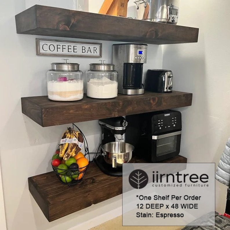 Wood Floating Shelves 16inches Deep Rustic Shelf Etsy