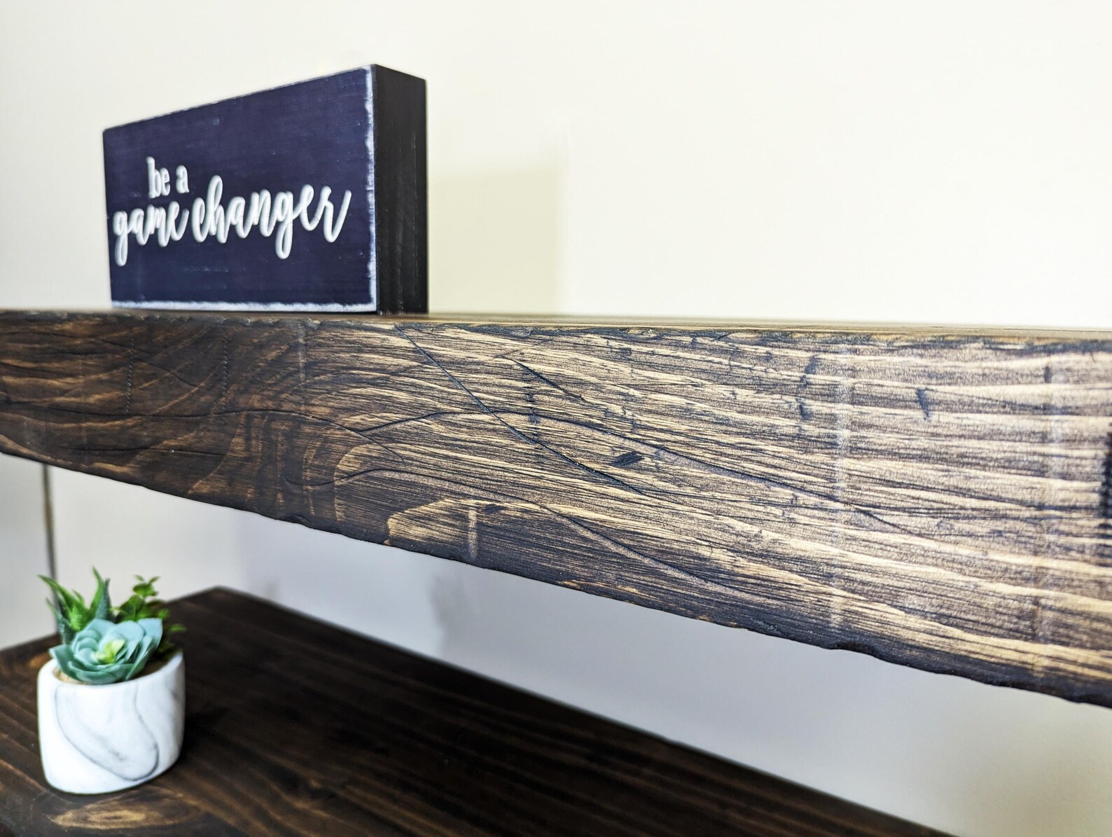 Distressed Wood Floating Shelf - 12" Deep - 3" Thick - Etsy