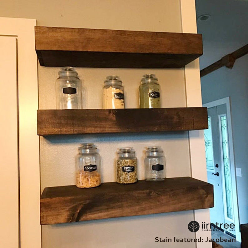 Wood Floating Shelves 10inches Deep Rustic Shelf Etsy