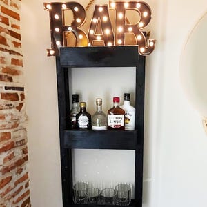 Bar Shelf | Wall Bar Shelf | Rustic Bar Decor | Home Bar Shelf | Liquor Display Shelf | Hanging Bar Shelf | Wood Bar Shelf