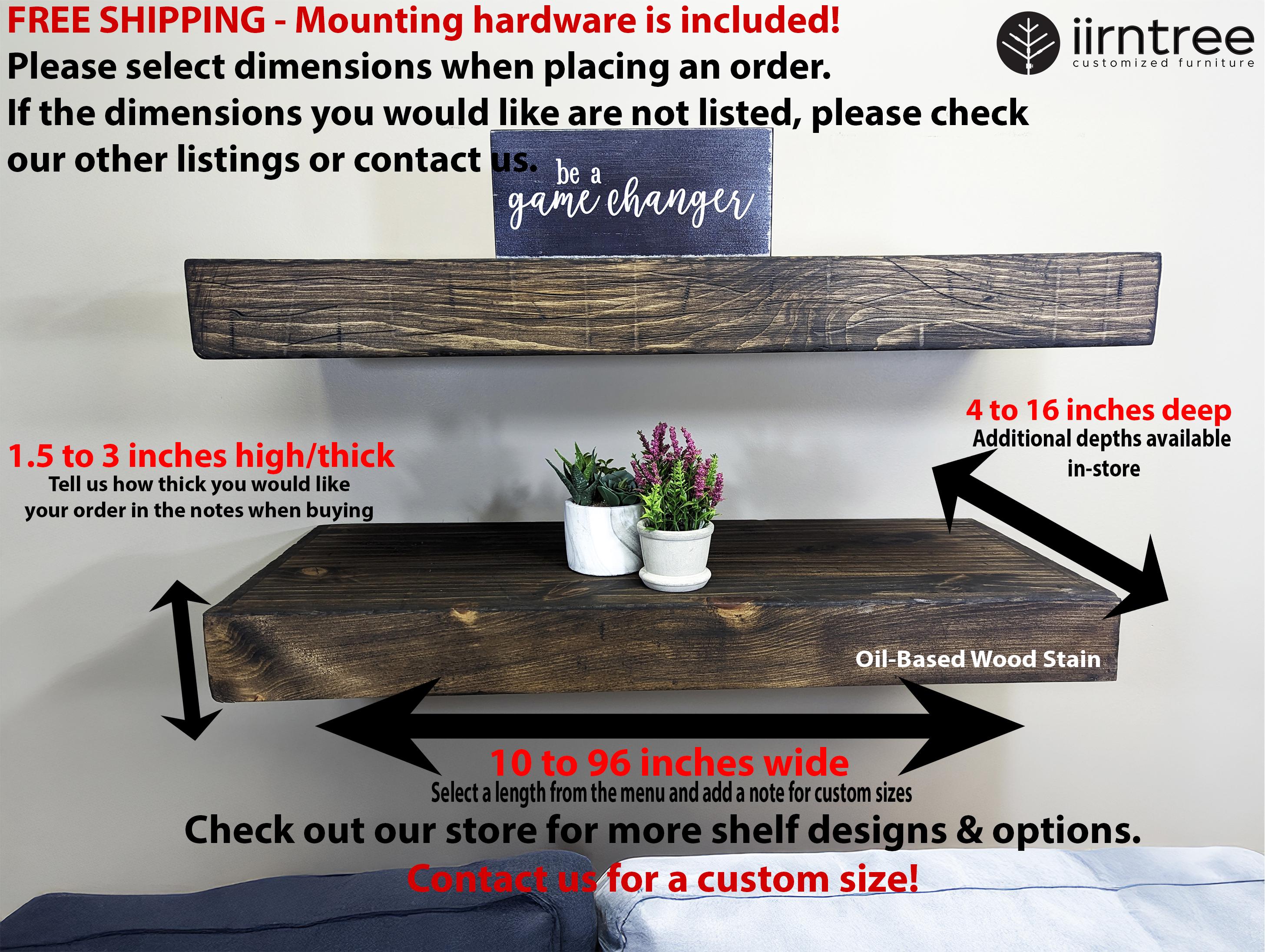 Distressed Wood Floating Shelf - 12" Deep - 3" Thick - Etsy Canada