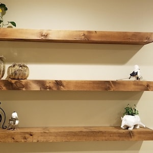 Wood Floating Shelves 3-Inches Thick | 12-inches Deep| Rustic Shelf | Reclaimed Apparence | Farmhouse Shelf | Handmade Floating Shelf