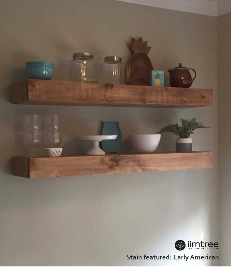 Wood Floating Shelves 16inches Deep Rustic Shelf Etsy