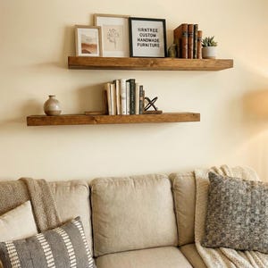 Wood Floating Shelf - 12" Deep - 3" Thick - Etsy