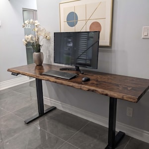Live Edge Electric-Adjustable Standing Desk