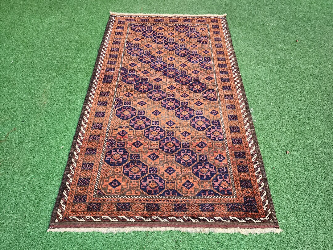 Vintage Persian Rug, 5 Ft 7 in X 3 Ft 4 In, Pink and Brown Turkish