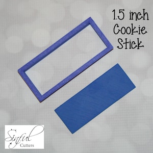 1,5 Zoll Cookie Stick 4 Größen Ausstechform STL Dateien, Print at Home, Zuckerkekse, Fondant, Ton, Backwerkzeuge, Rechteck, Plaque Cutter