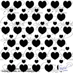 Hearts SVG Stencil Cut File, Cut at Home, Valentine Cookie Stencil, Culinary Stencil, Craft Stencil, Instant Download, Love, Wedding, Heart