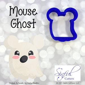 Mouse Ghost 4 Sizes Cookie Cutter STL Files, Print at Home, Sugar Cookies, Fondant Clay, Baking Tools, Halloween, Ghoul, Spirit, Scary, Cute
