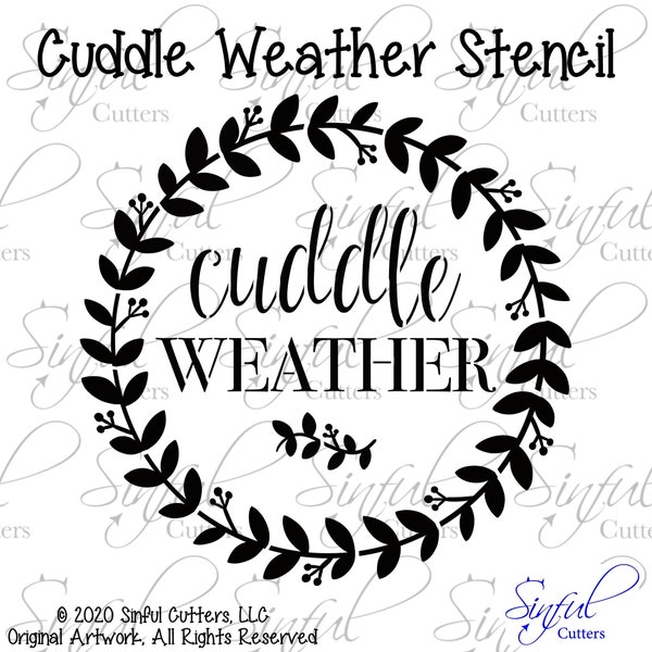 Cuddle Weather Floral Frame / Culinary Stencil