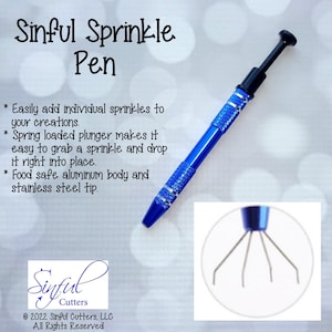 Sinful Sprinkle Pen - Cookie Decorating Tool, Sprinkle Placing, Cookie Decorating, Sugar Cookies, Cake Decorating, Sprinkles