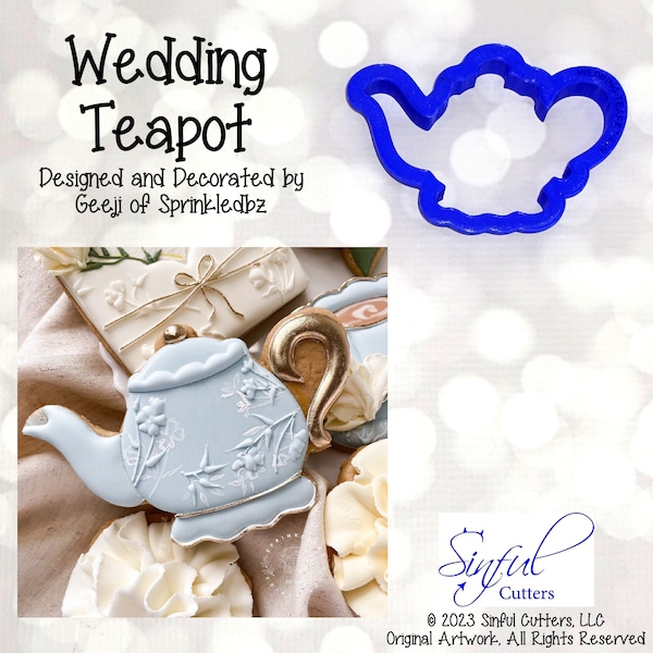 Wedding Teapot - Cookie Cutter / Fondant Cutter / Clay Cutter