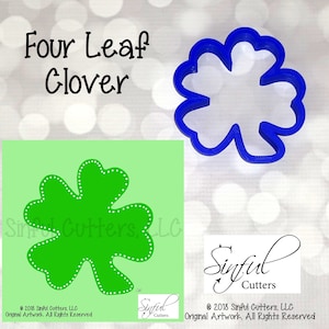 Four Leaf Clover Cookie Cutter STL Files: 6-Sizes, St. Patrick&#39;s, Shamrock, Baking (3D-Printing Download)