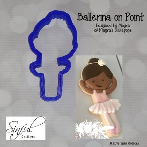 Ballerina auf Punkt 3 Größen Cookie Cutter STL-Dateien, Print at Home, Zuckerkekse, Fondant, Backen, Werkzeuge, Ballett, Tanzen, Tänzer, Geburtstag