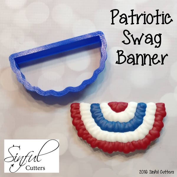 Patriotic Swag Banner Cookie / Fondant Cutter