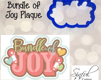 Bundle of Joy Plaque Cookie Cutter STL Files: Baby Shower Baking (2-Sizes, Digital Download)