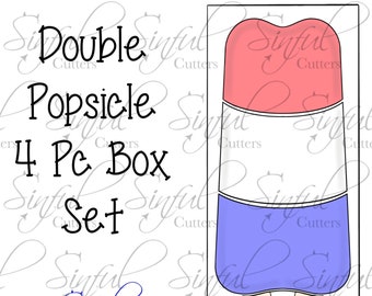 Double Popsicle Box Set - Cookie Cutters / Fondant Cutters / Clay Cutters