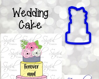 Wedding Cake -  Wedding Cookie Cutter / Fondant Cutter / Clay Cutter and Stencil Optional