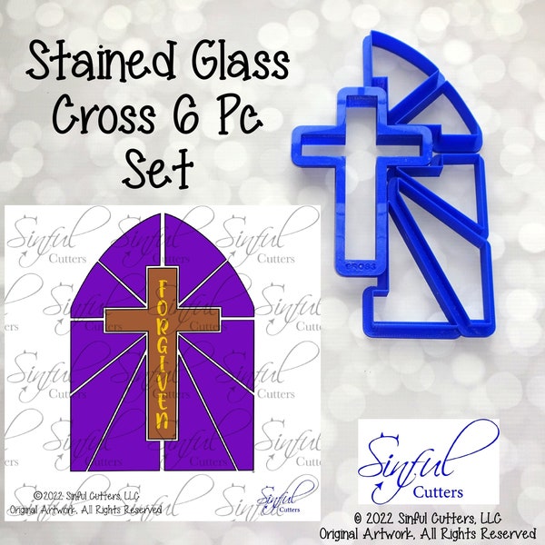 Stained Glass Cross Copper Cookie Cutter Set – Handmade Heavyweight Solid Copper Cutter - View #9