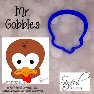 Mr. Gobbles Cookie Cutter STL Files: Turkey, Thanksgiving, Baking (6-Sizes, Digital Download)