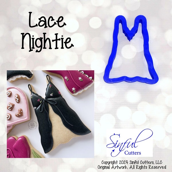 Lace Nightie - Valentine Lingerie Cookie Cutter / Fondant Cutter / Clay Cutter