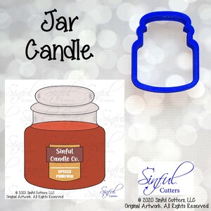 Jar Candle Cookie Cutter STL Files & PNG Clipart: Fall Baking Clipart (4-sizes, Digital Download)