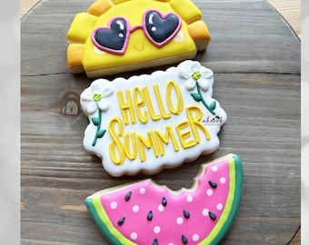Hello Summer-Ausstechformen STL Dateien: 3Pc Sonne, Wassermelone, Plaque (digitaler Download)